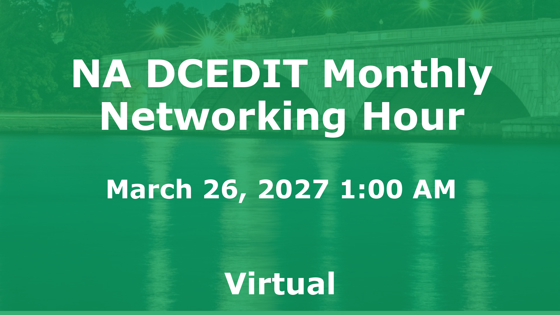 NA DCEDIT Monthly Networking Hour event image